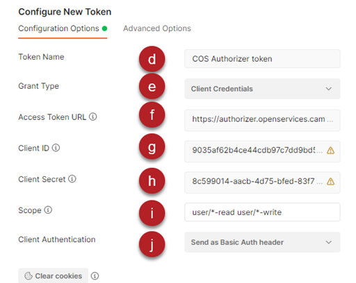 Configure New Token