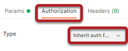 Select the Authorization headers